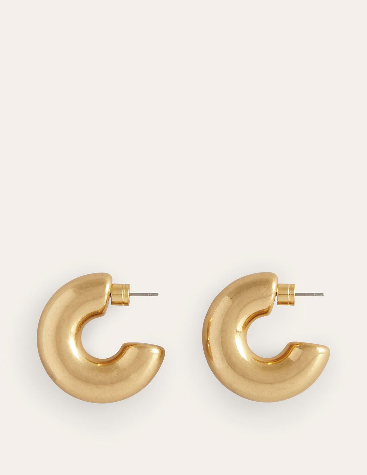 Chunky Small Hoop Earrings-Gold - Image 2