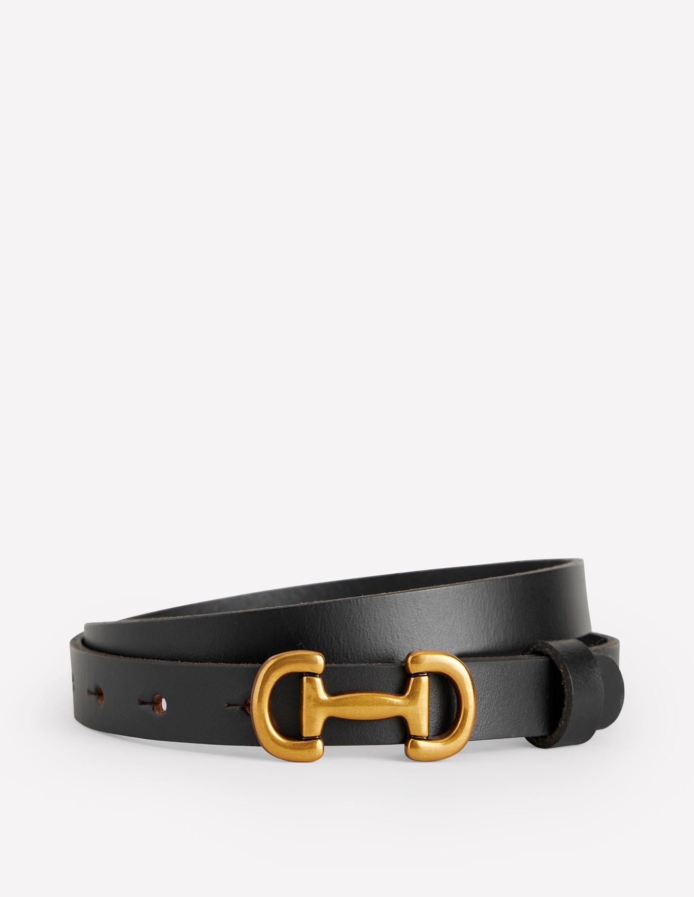 Iris Skinny Snaffle Trim Belt-Black - Image 1