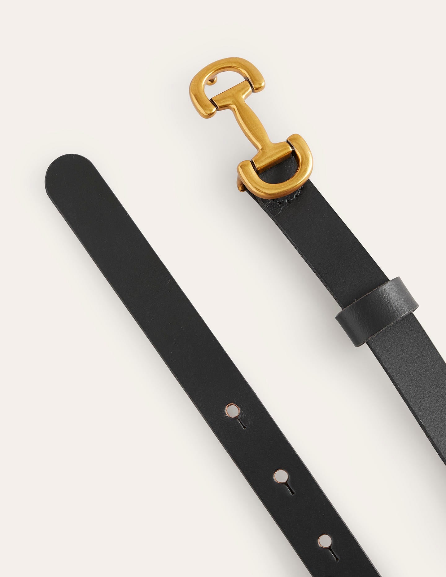 Iris Skinny Snaffle Trim Belt-Black-3