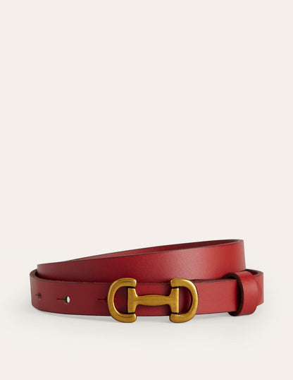 Iris Skinny Snaffle Trim Belt-Red-1