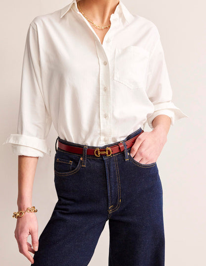 Iris Skinny Snaffle Trim Belt-Red-2