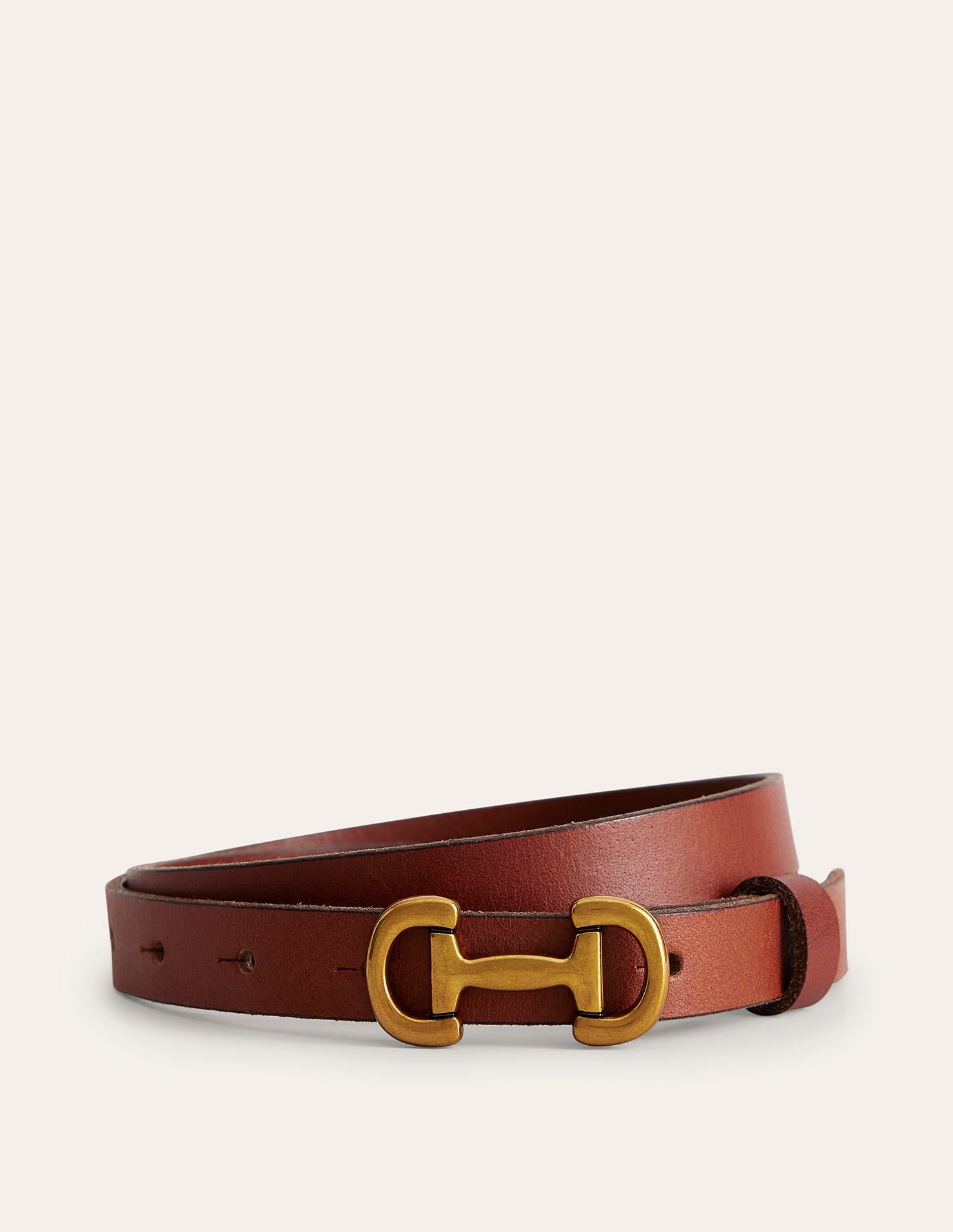 Iris Skinny Snaffle Trim Belt-Tan-2