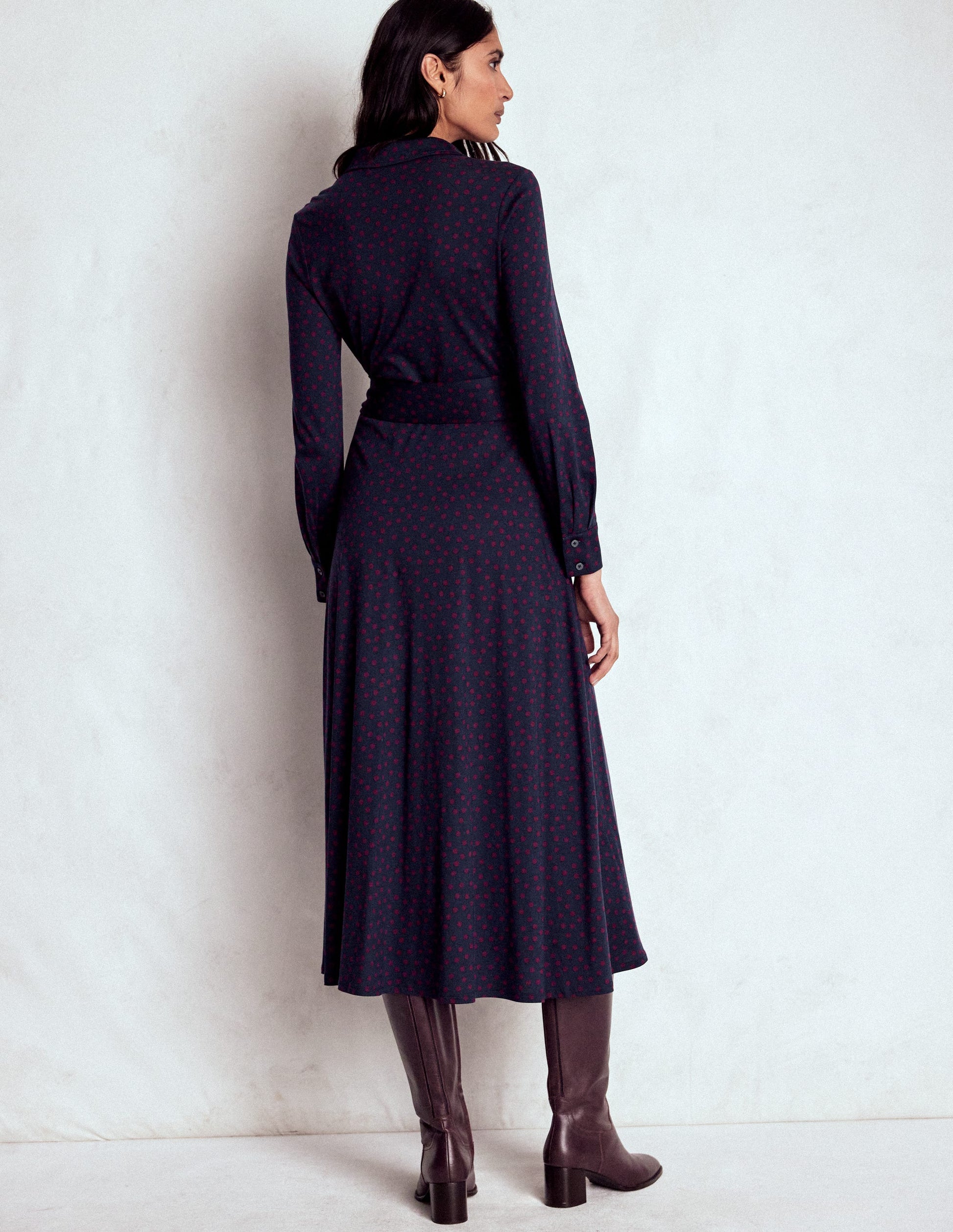 marcia jersey midi shirt dress Boden Women's Marcia Jersey Shirt Dress in Blue