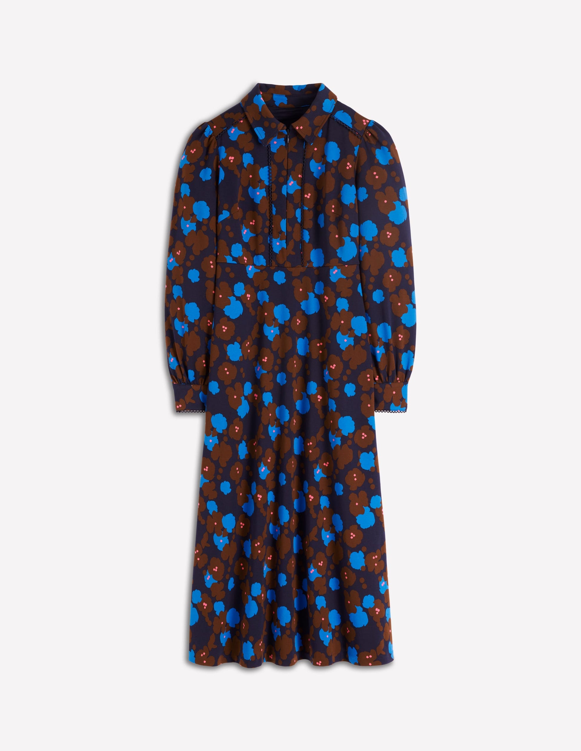 Jasmine Blurred Blossom Pleated Maxi Dress In Blue Multi - Foto 9