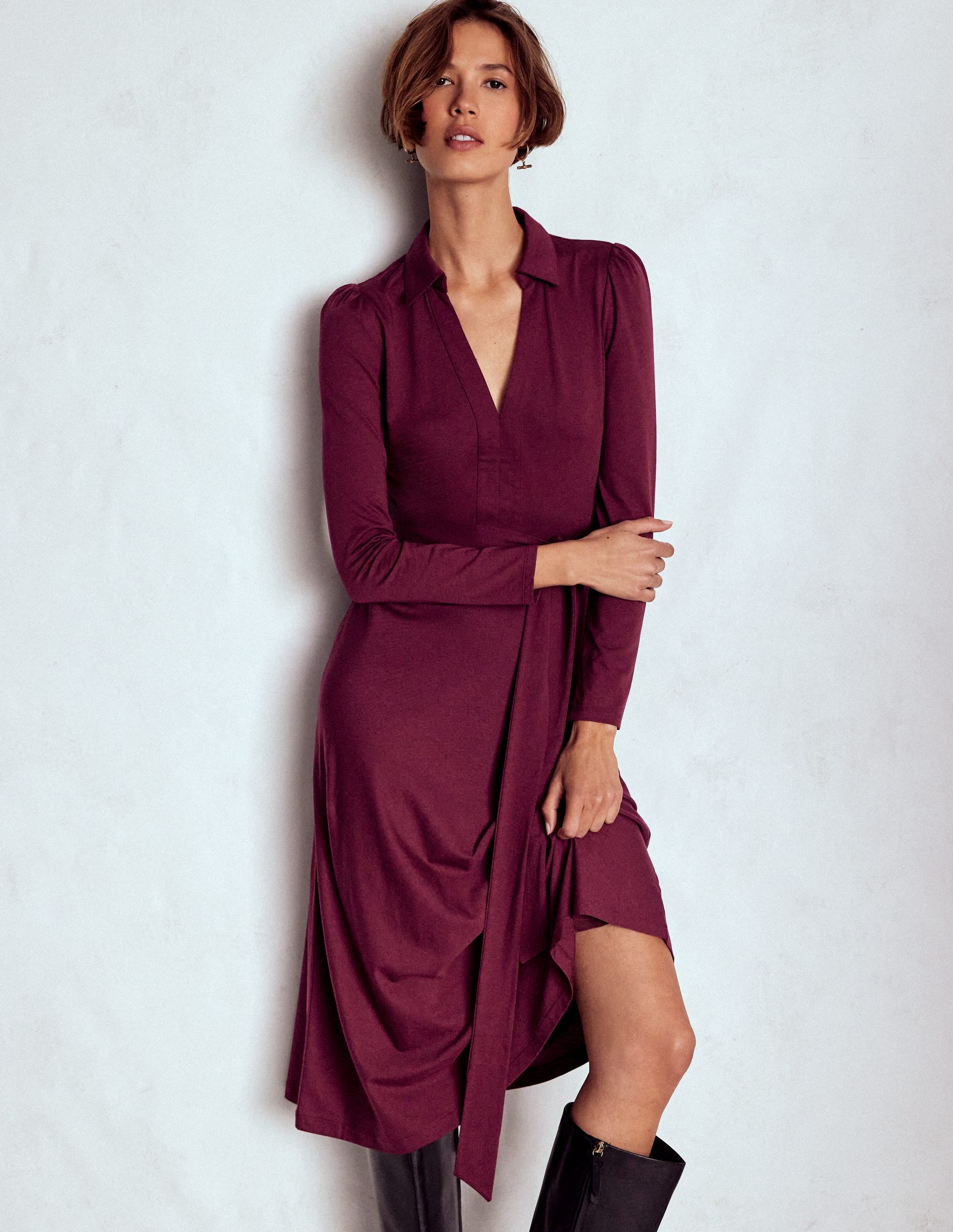 【最終値下げ！】Serene Collared Knit Dress 最終値下げ！】Serene Collared Knit Dress 003 midi knit dress