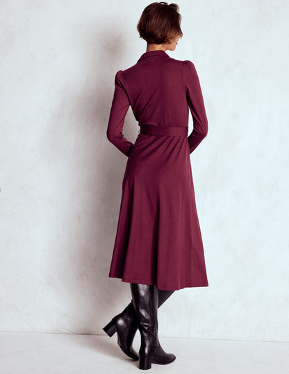 Imogen Collared Jersey Dress-Deep Wisteria-3