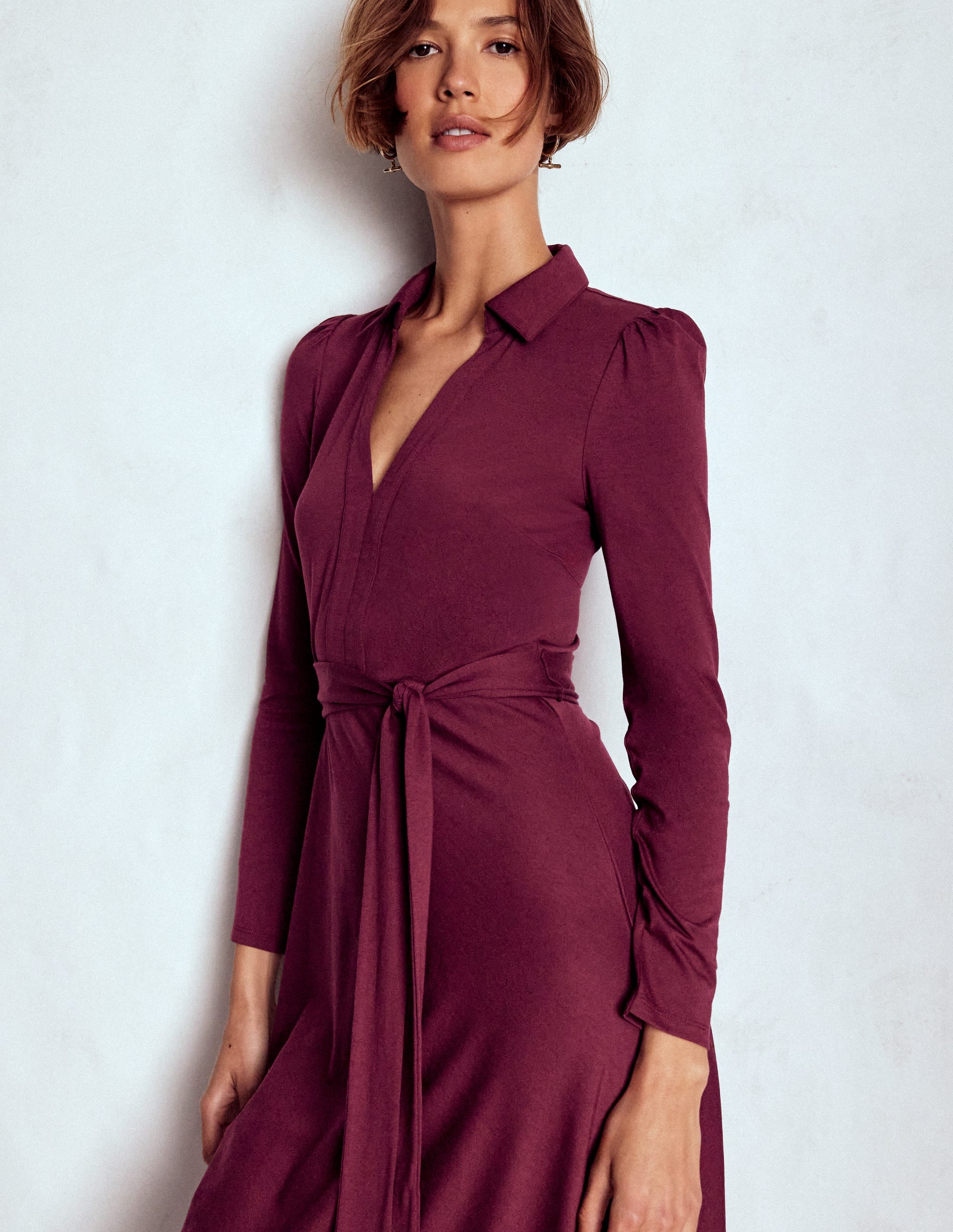 Imogen Collared Jersey Dress-Deep Wisteria | Boden USA