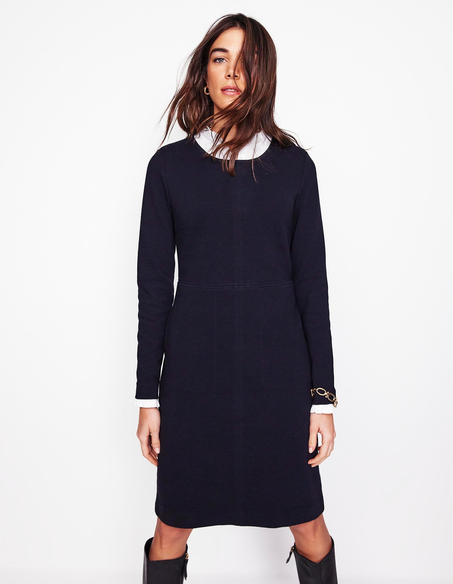 boden ottoman a line dress Boden Blue Ottoman Shift Dress