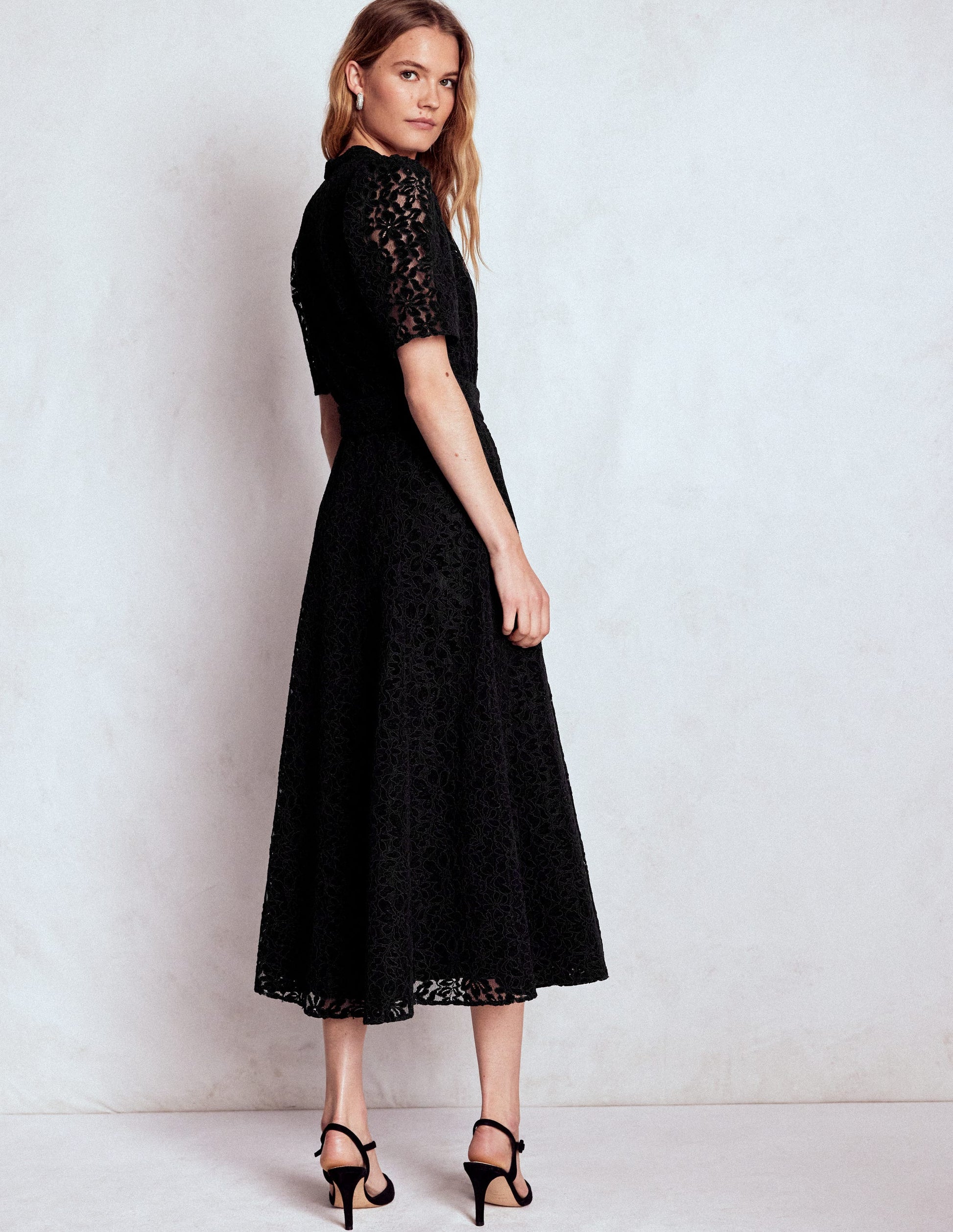 Kate Puff Sleeve Lace Dress-Black | Boden USA Kate Puff Sleeve Lace Dress-Black | Boden USA