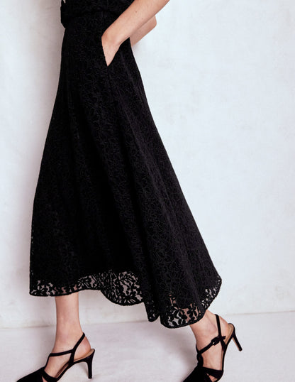 Kate Puff Sleeve Lace Dress-Black-5