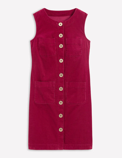 Evelyn Cord Shift Dress-Burgundy Red-5