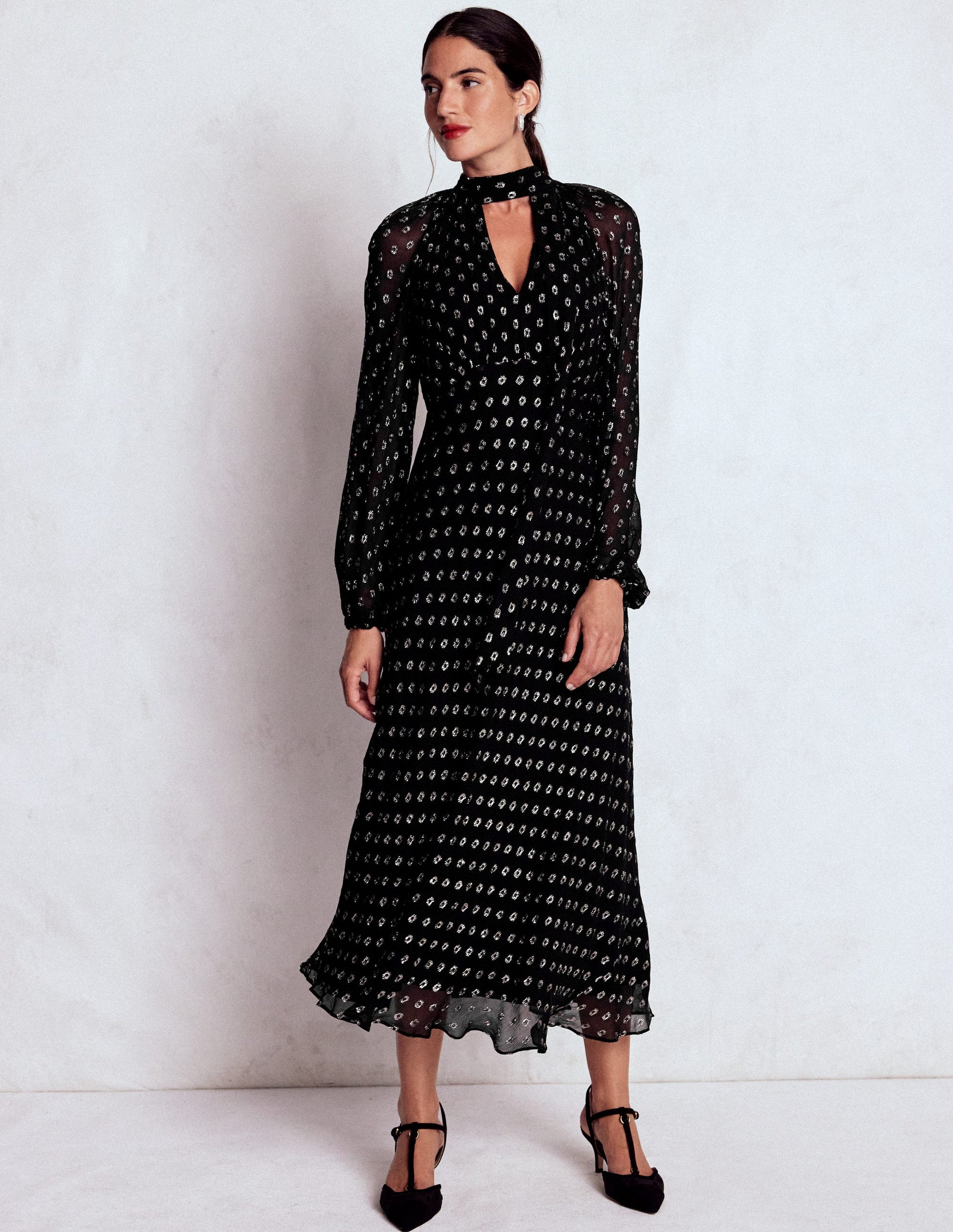 midi black tie dresses Black Tie Front Terra Midi Dress