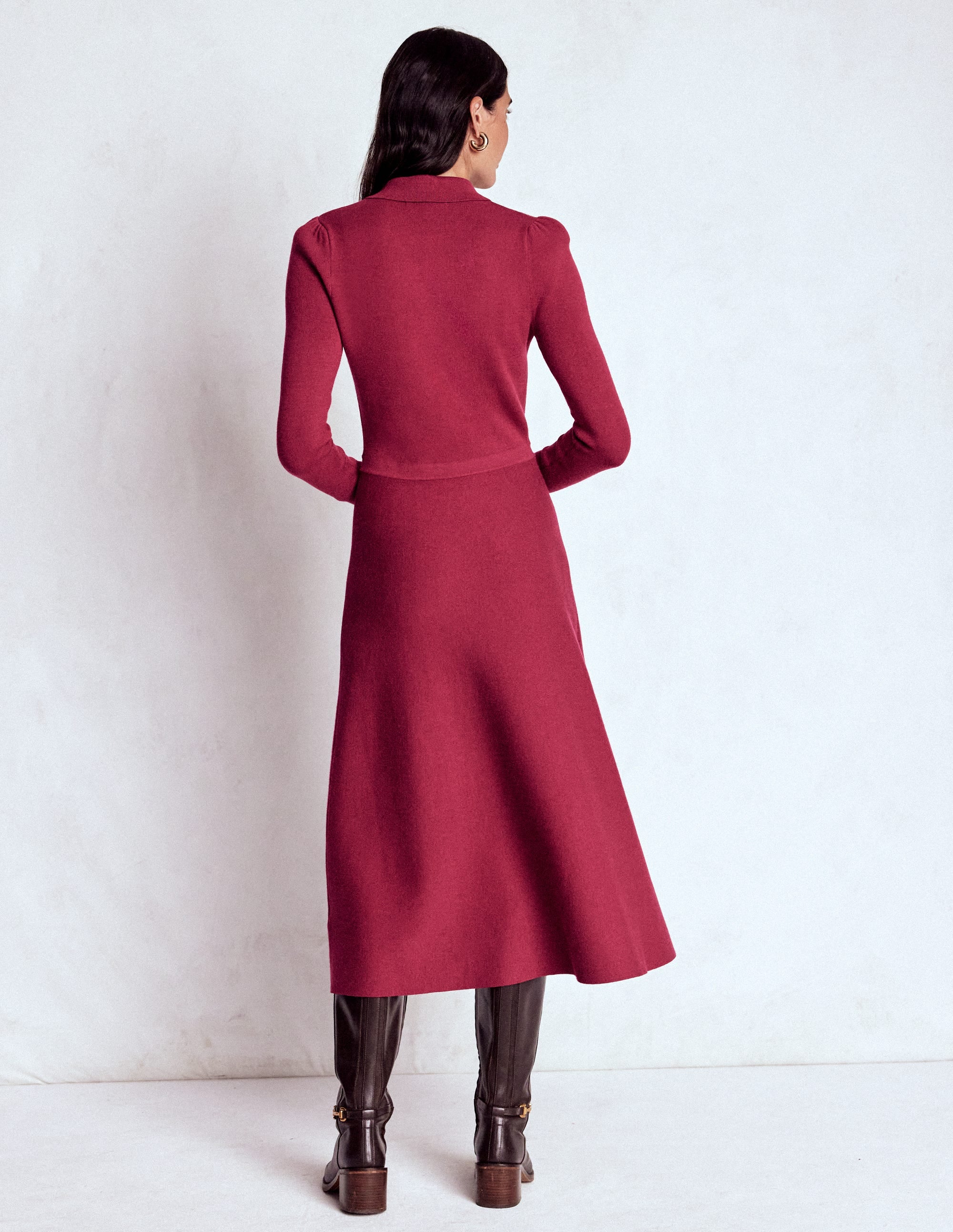 Fiona Zip Front Knitted Dress - Ruby Red | Boden USA