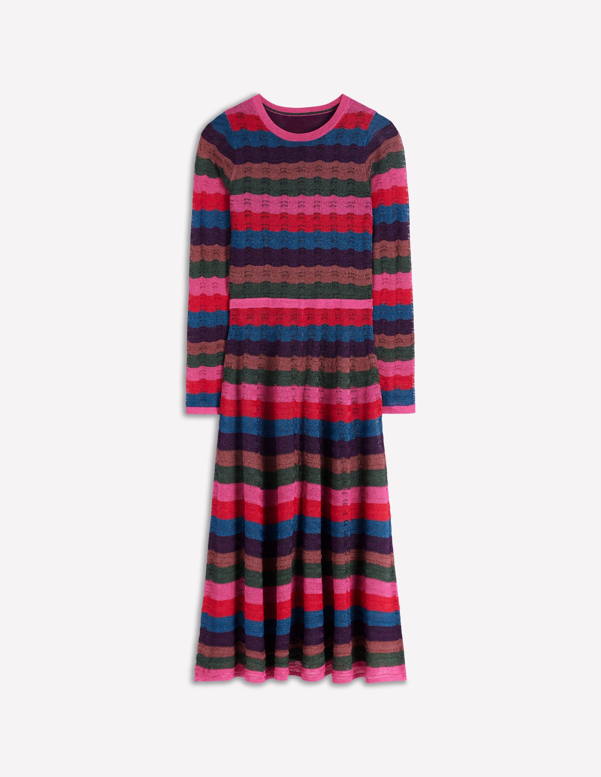 Metallic Wave Dress-Multi Stripe-7