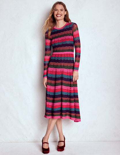 Metallic Wave Dress-Multi Stripe-6
