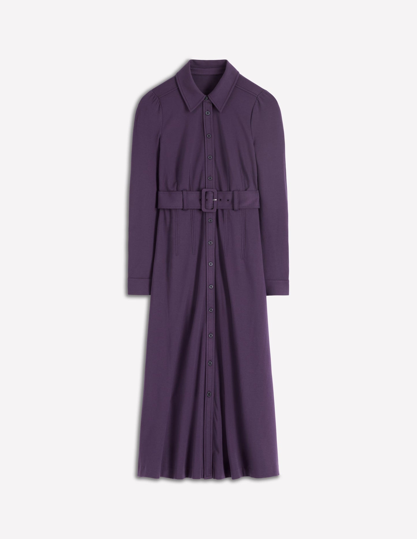 Anita Long Sleeve Shirt Dress-Blackberry