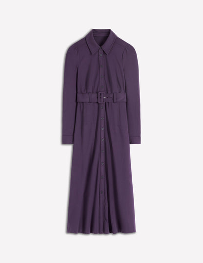 Anita Long Sleeve Shirt Dress-Blackberry-7