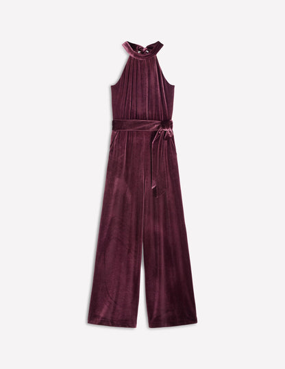 Jersey Halter Jumpsuit-Dark Cherry-6