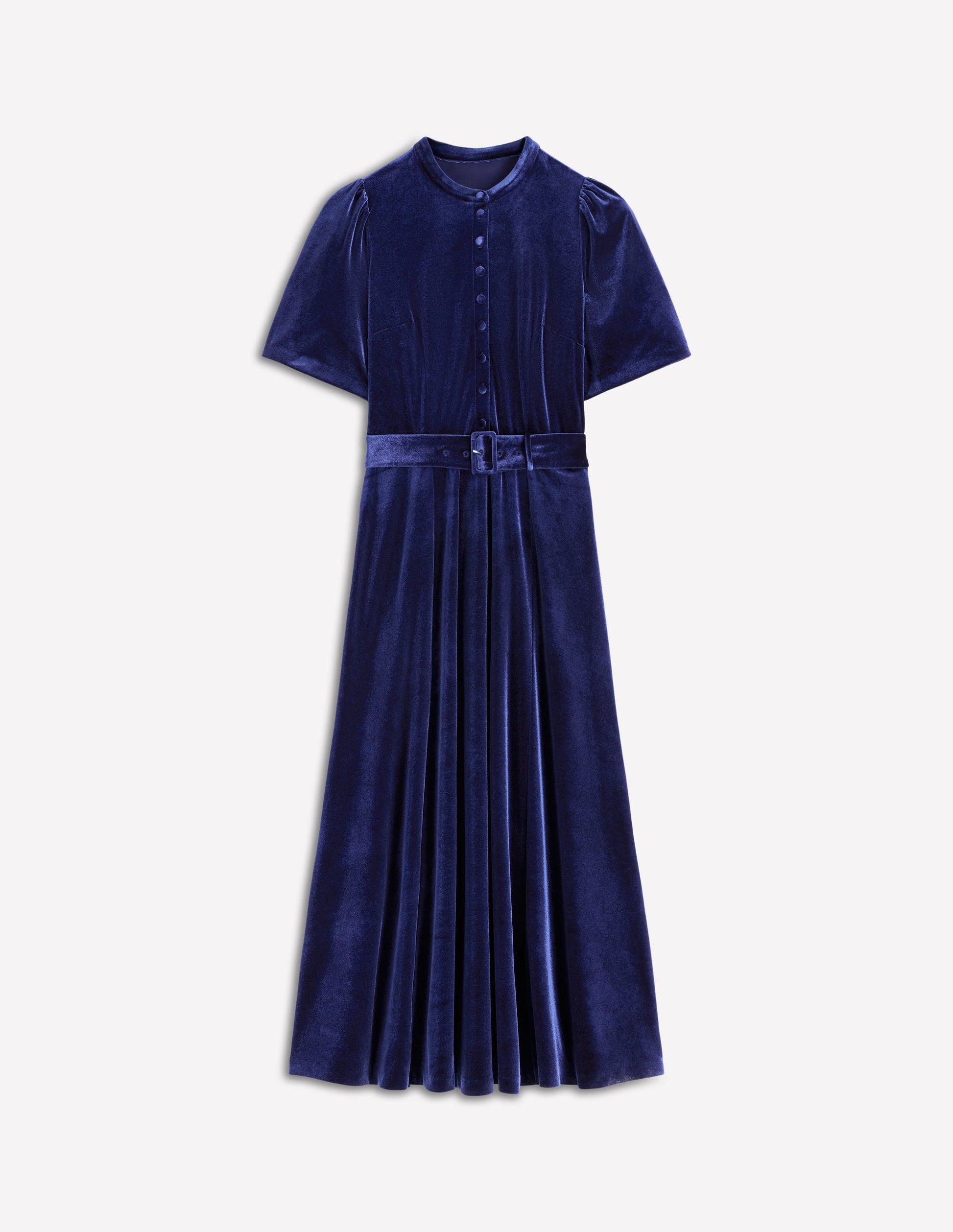 Kate Velvet Shirt Dress-Sapphire Blue-6