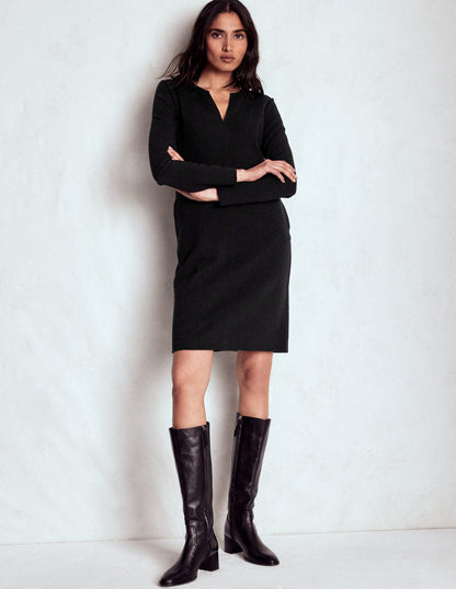 Colette Ottoman Shift Dress-Black-1