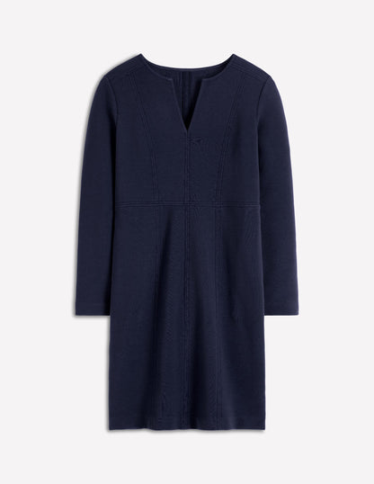 Colette Ottoman Shift Dress-Navy-5
