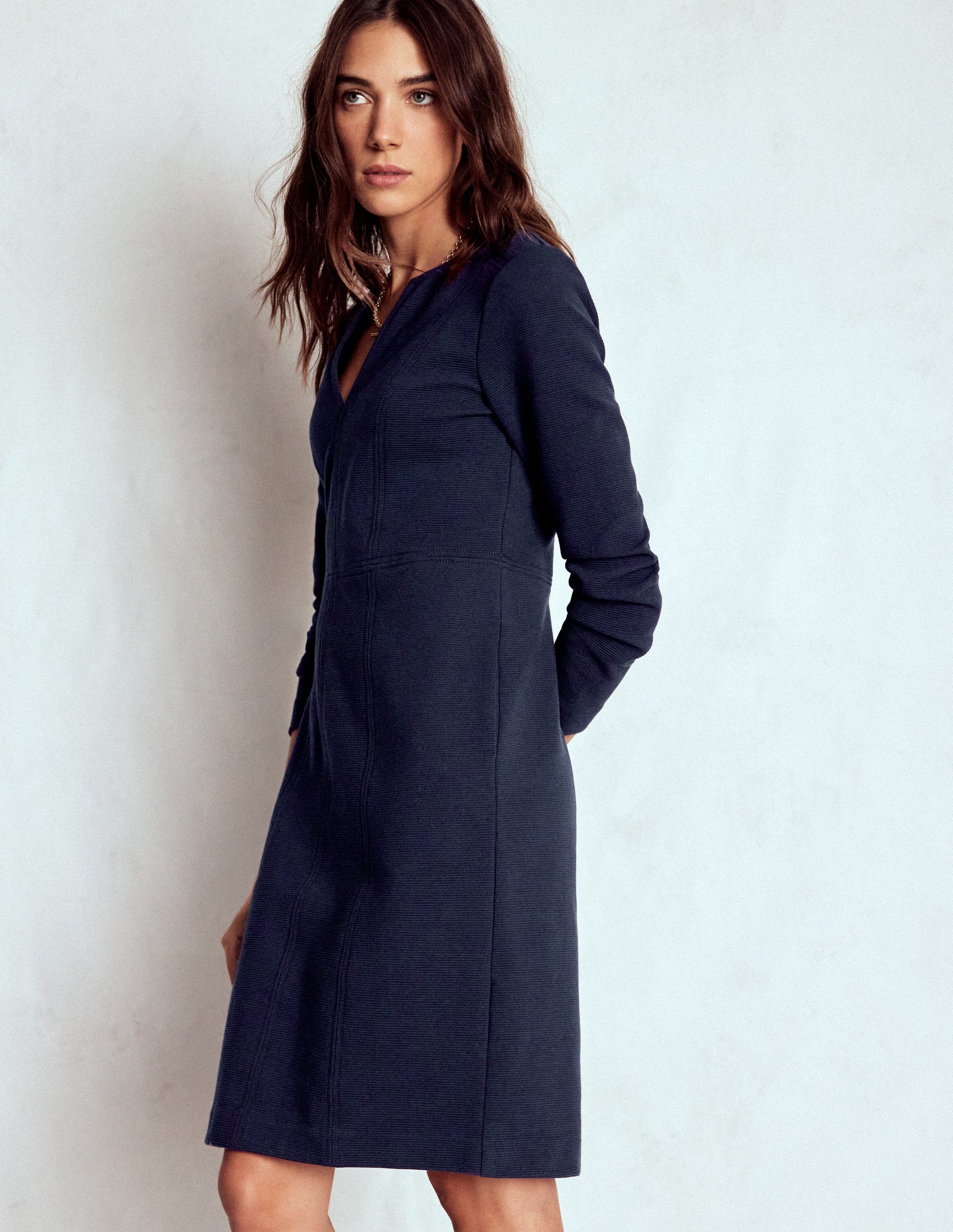 Boden Women's Colette Ottoman Shift Dress in Blue | Size 6 Boden Women's Colette Ottoman Shift Dress in Blue | Size 6