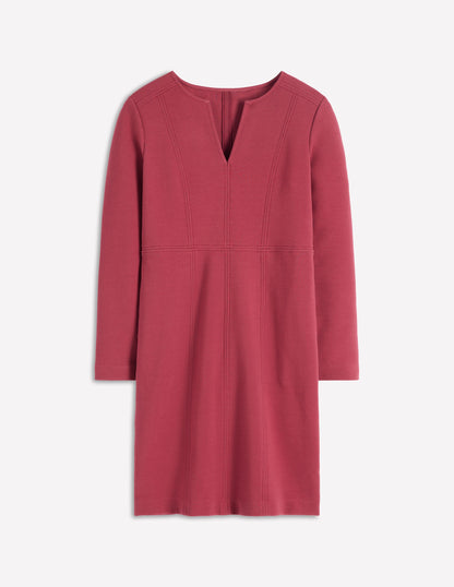 Colette Ottoman Shift Dress-Ruby Red-5