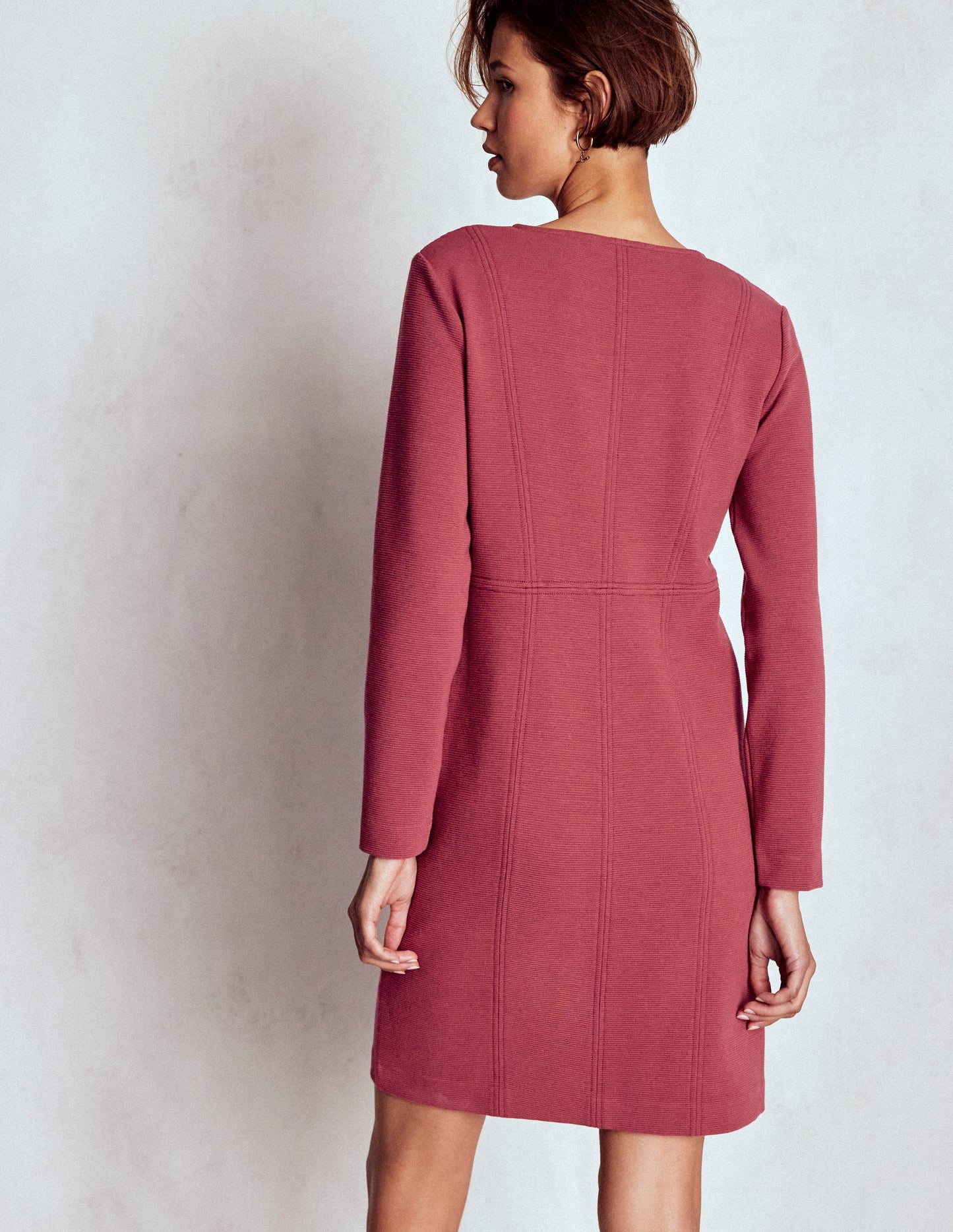 Colette Ottoman Shift Dress-Ruby Red