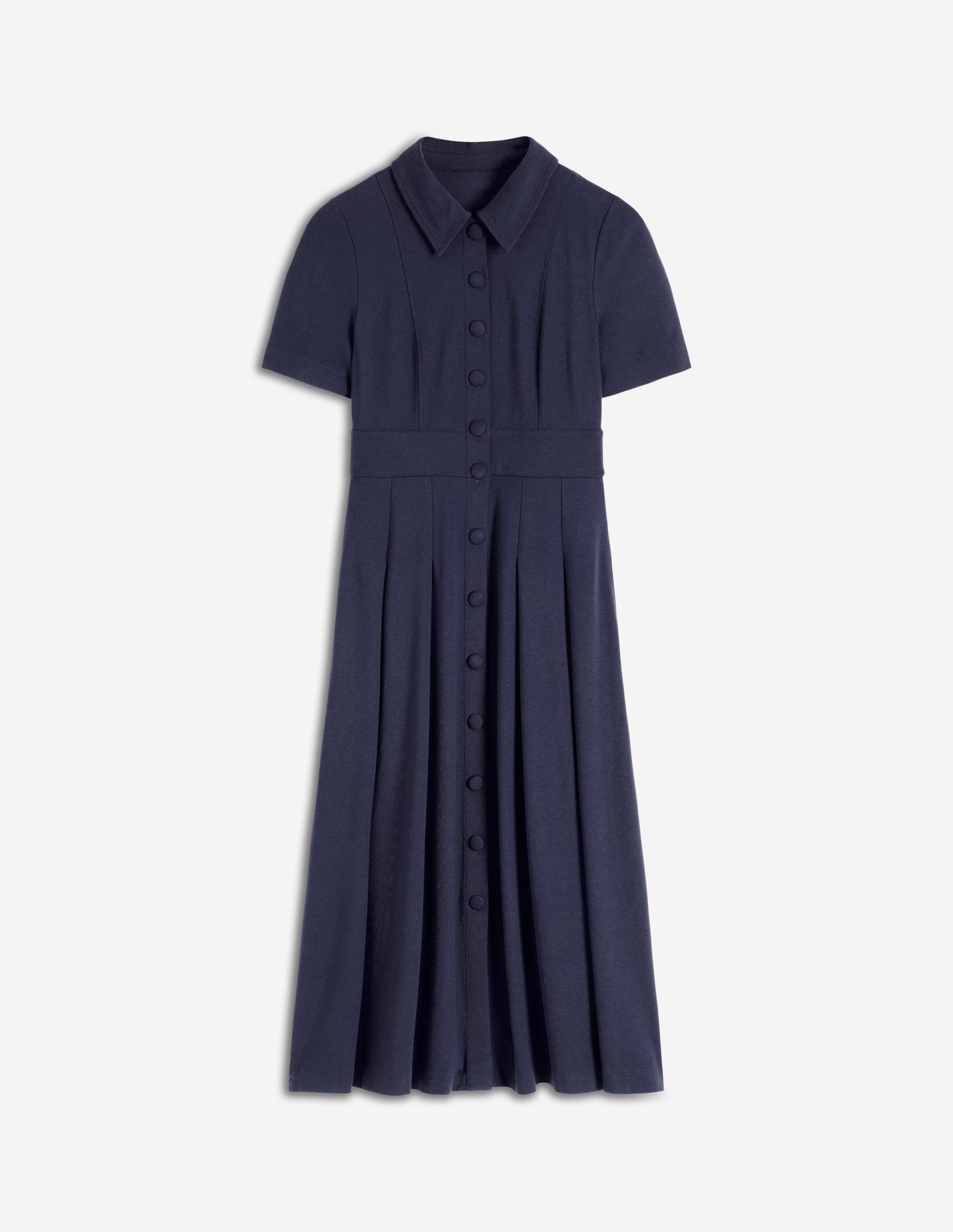 Bridget Ponte Shirt Dress-Navy-5