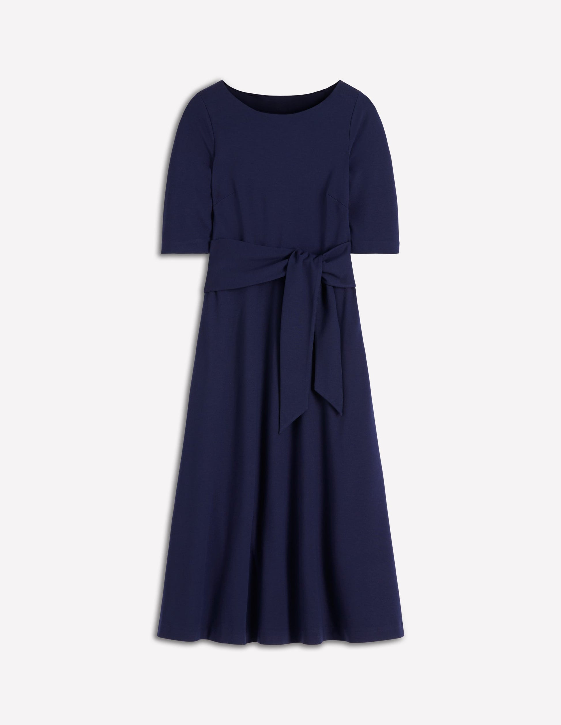 Mathilde Tie Waist Ponte Dress-Navy-6