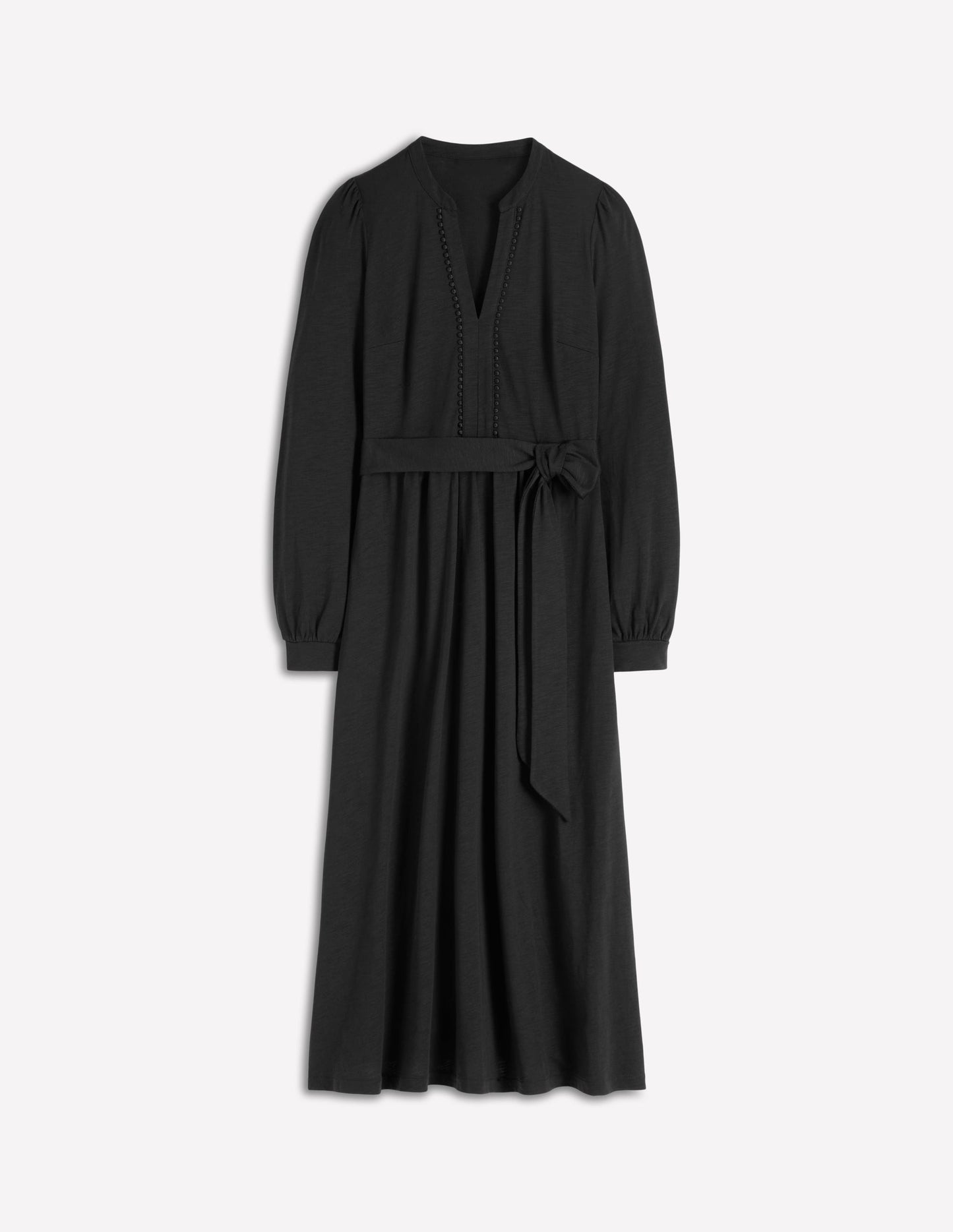 Naomi Long Sleeve Jersey Dress-Black