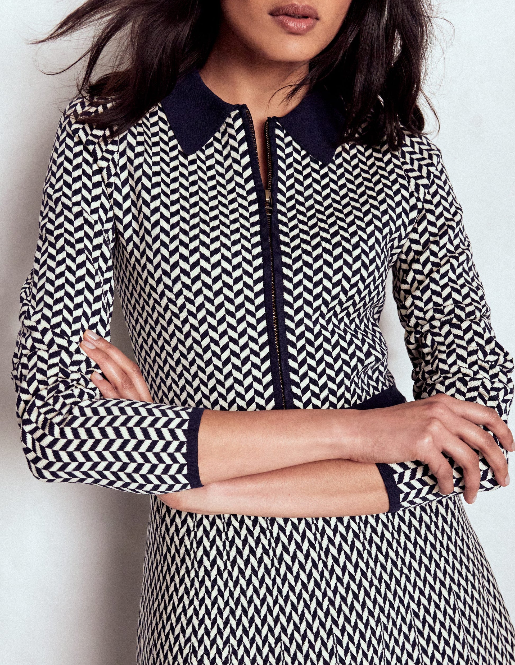 Fiona Chevron Knitted Dress-Chevron-2