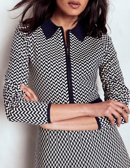 Fiona Chevron Knitted Dress-Chevron-2