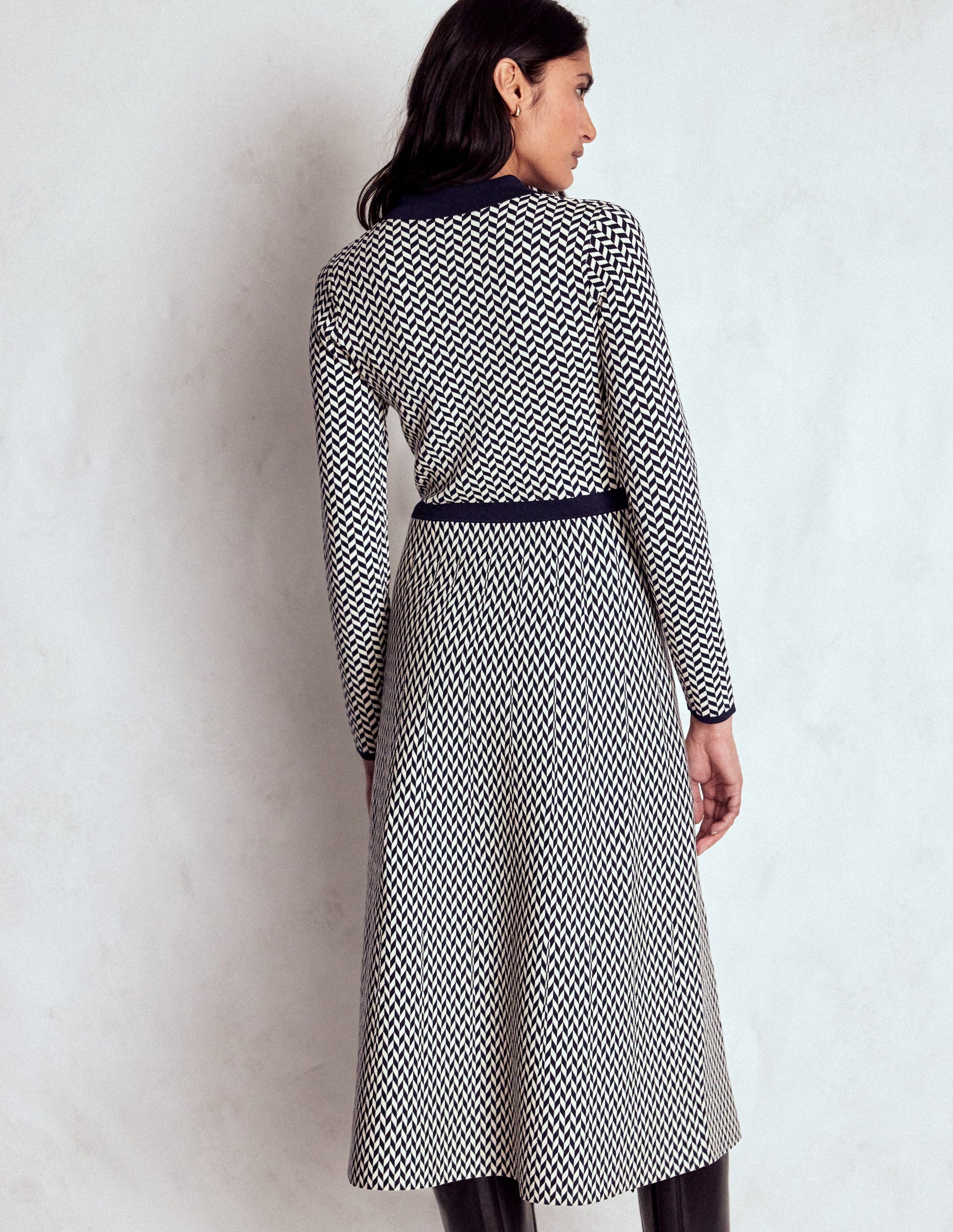 Fiona Chevron Knitted Dress-Chevron-3