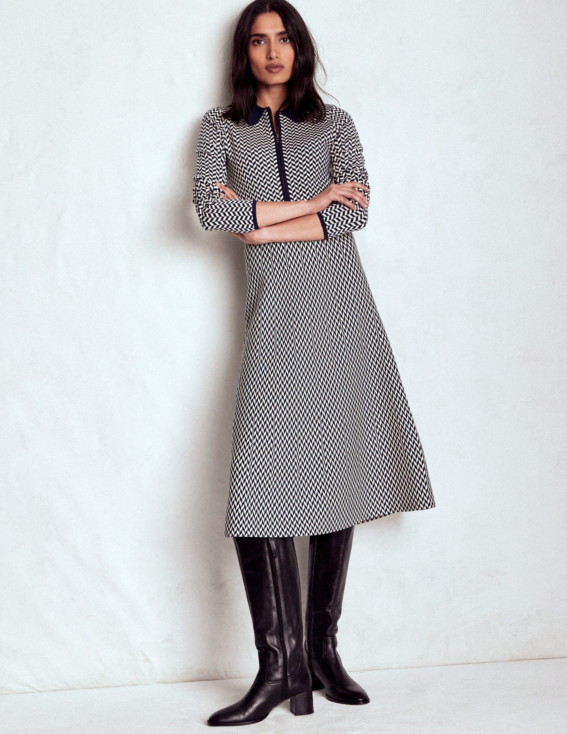 Fiona Chevron Knitted Dress-Chevron | Boden USA Fiona Chevron Knitted Dress-Chevron | Boden USA