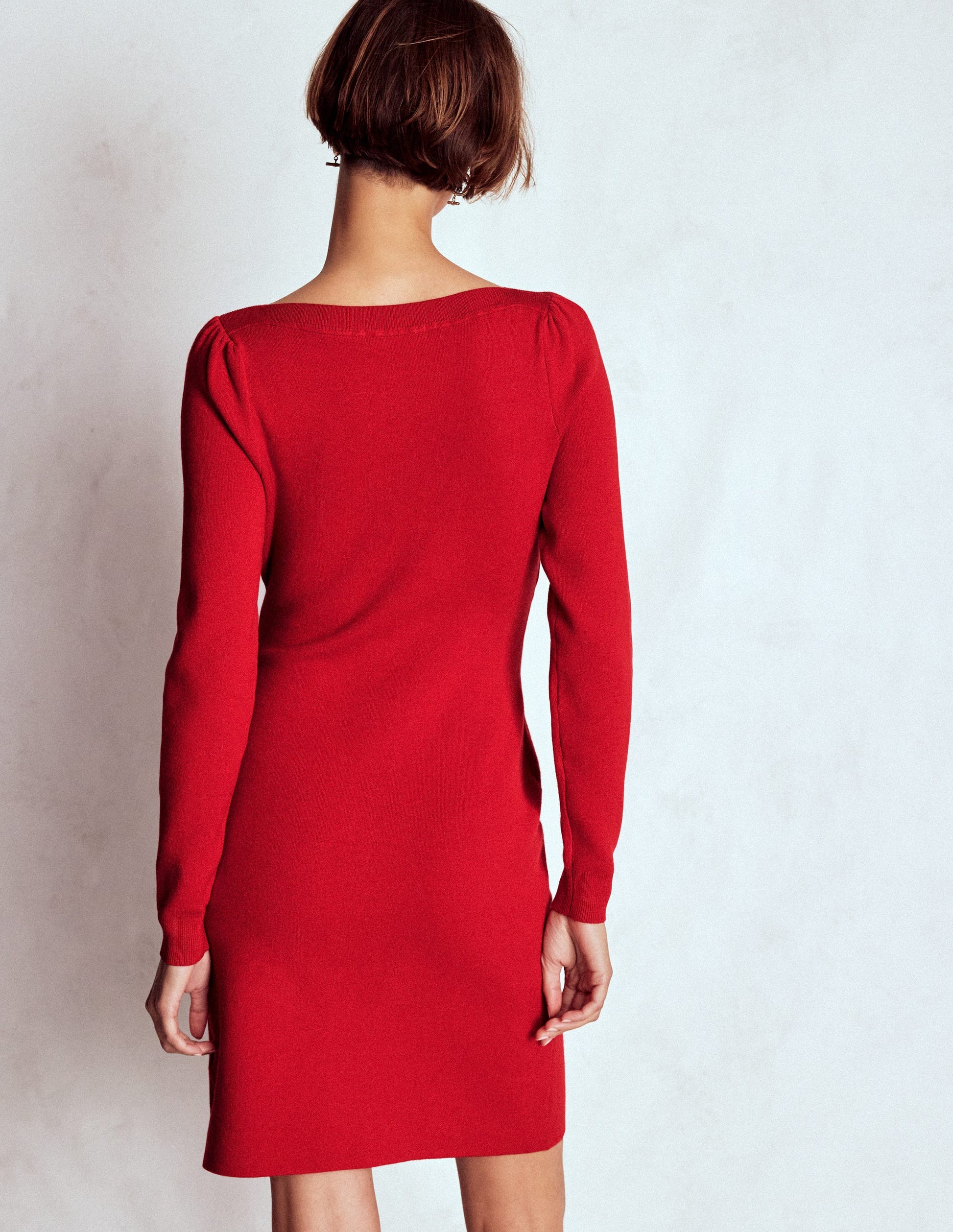 Tiana Tie Front Knitted Dress-Merida Red Tiana Tie Front Knitted Dress-Merida Red