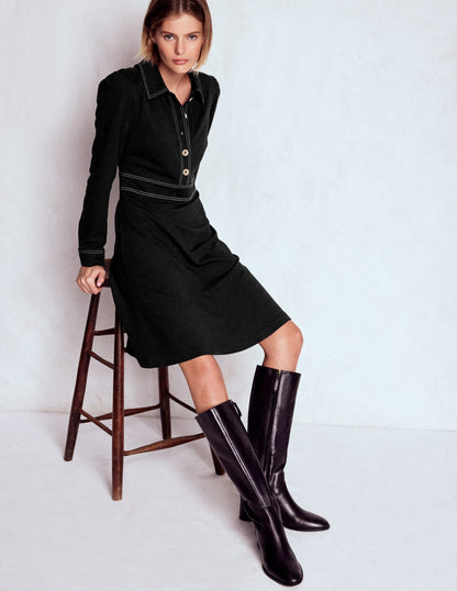 Nicolette Long Sleeve Dress-Black-2