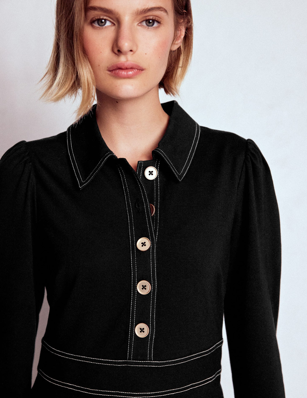 Nicolette Long Sleeve Dress-Black - Image 3
