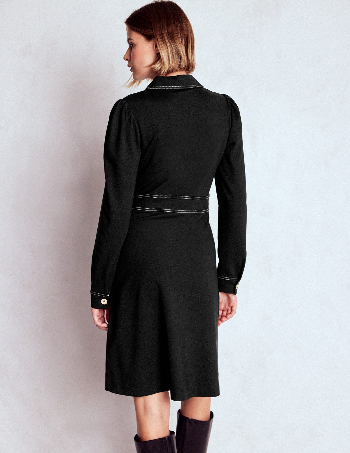 Nicolette Long Sleeve Dress-Black - Image 4