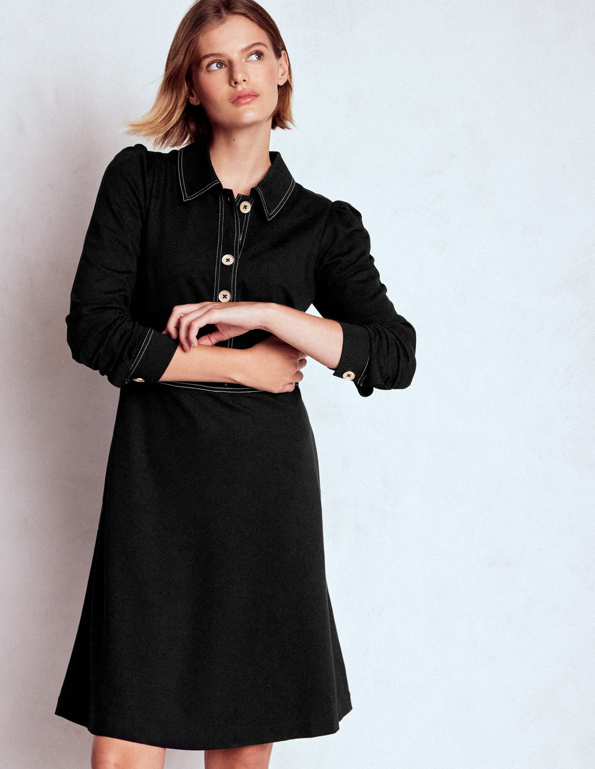 Nicolette Long Sleeve Dress-Black - Image 1