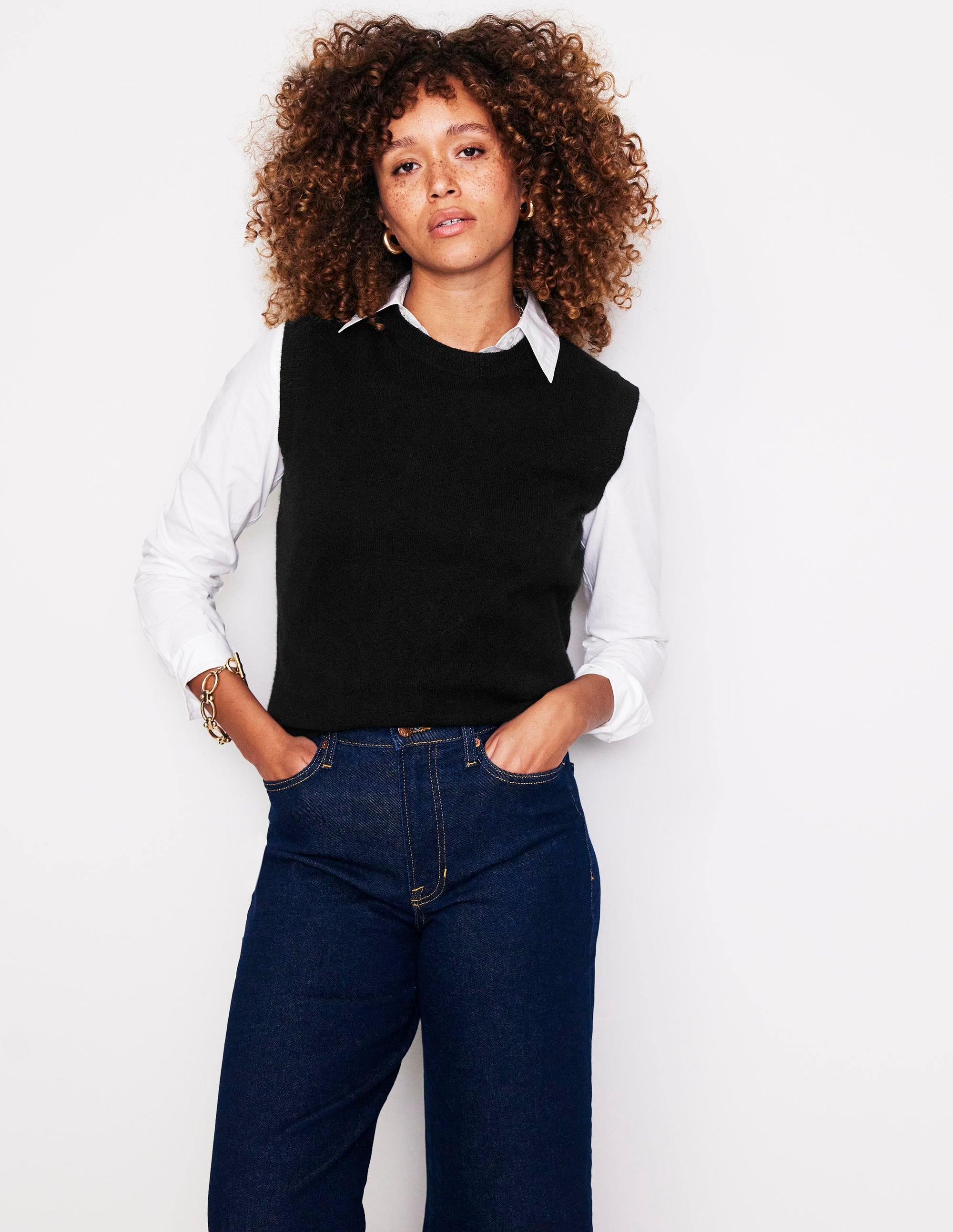 Eva Cashmere Vest - Black | Boden USA