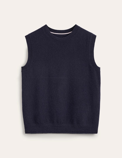 Eva Cashmere Vest-Navy-5