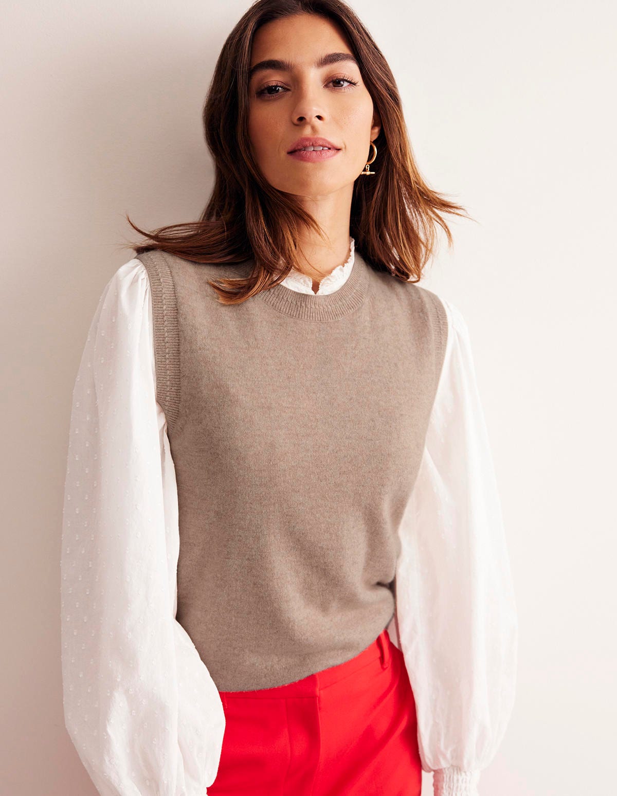 Eva Cashmere Vest-Chinchilla Melange-1