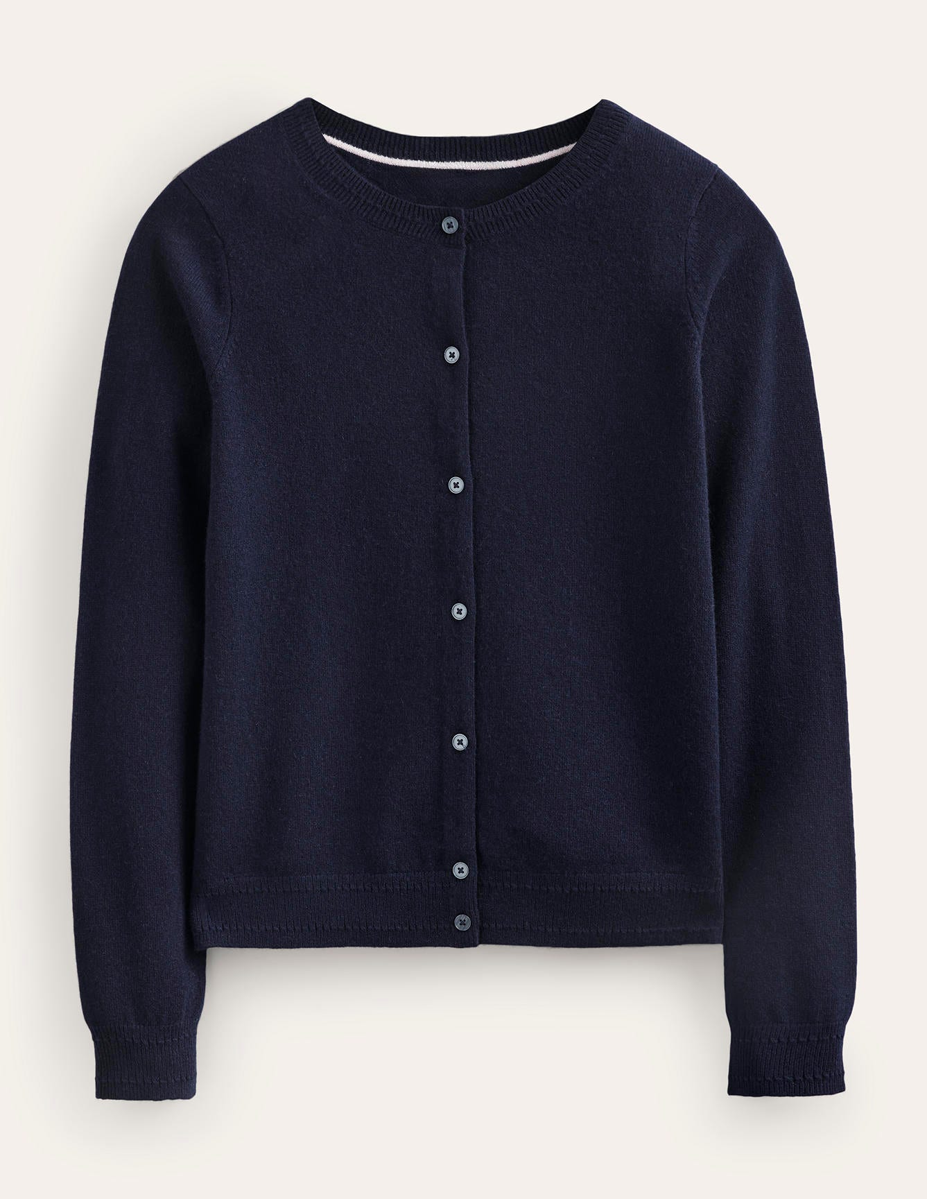 Eva Cashmere Crew Cardigan-Navy | Boden USA