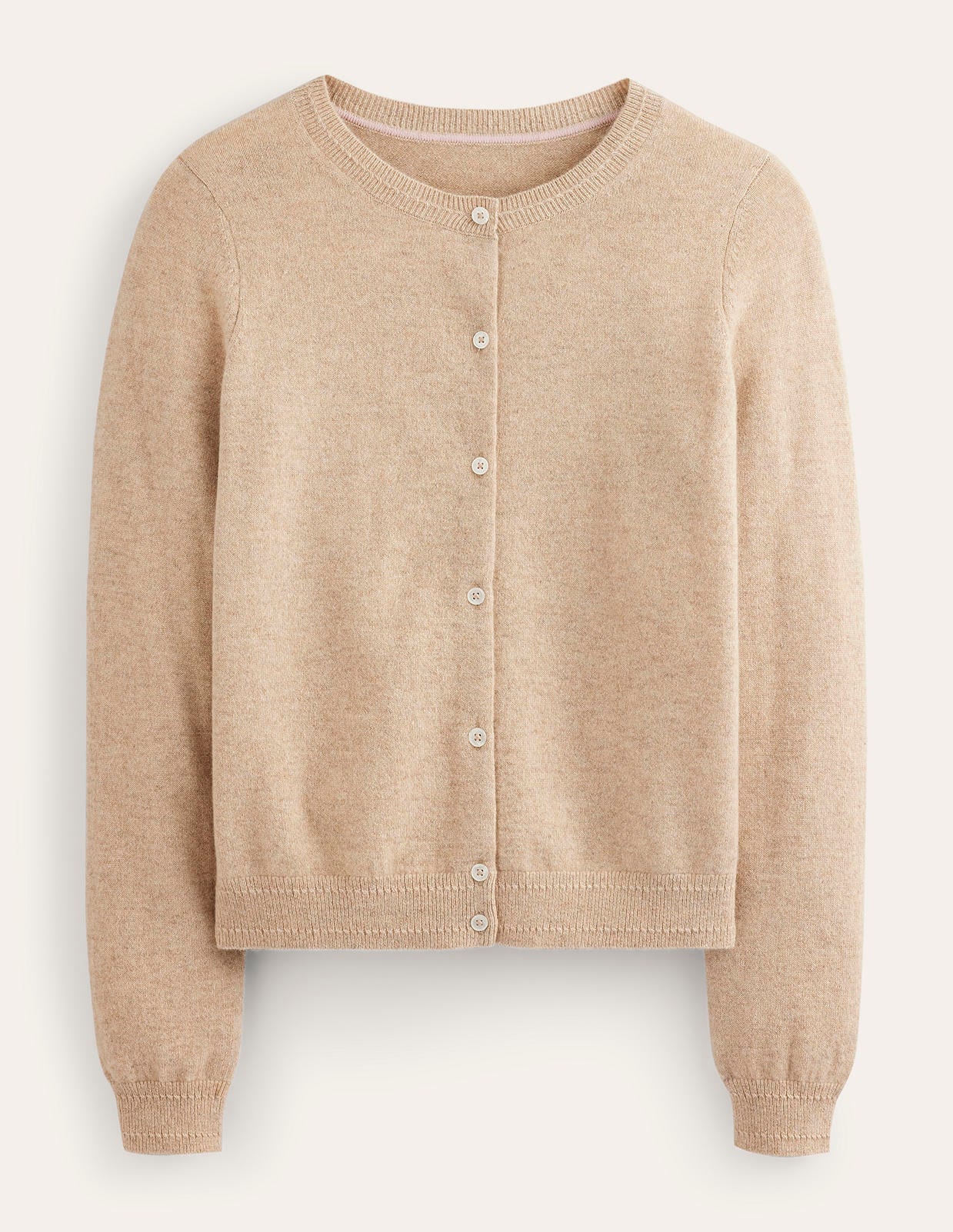 Eva Cashmere Crew Cardigan-Chinchilla Melange | Boden USA