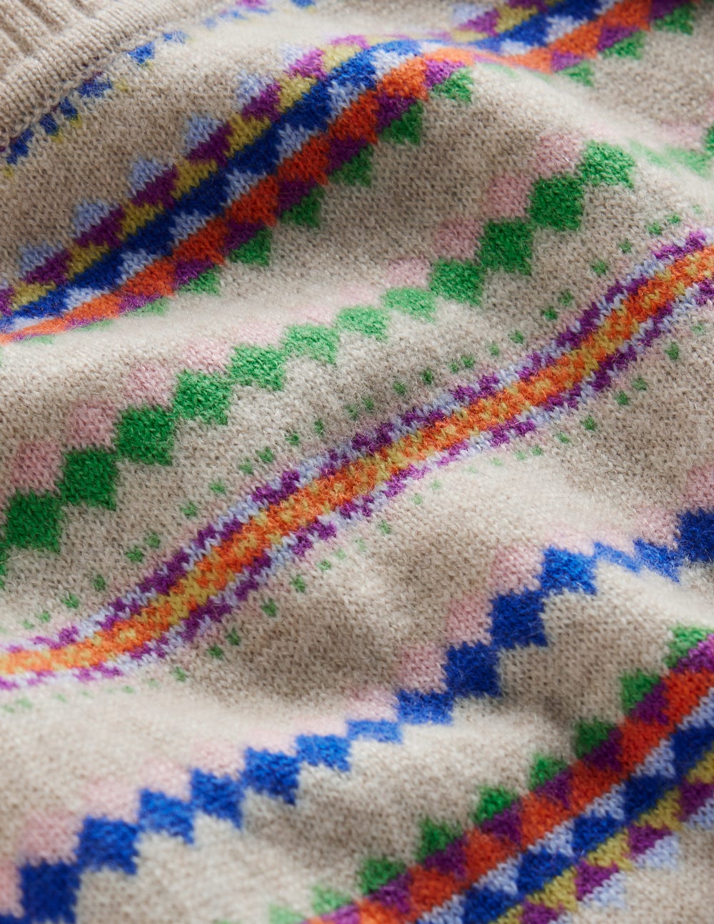 Lydia Cashmere Jumper-Oatmeal Melange Fair Isle-7