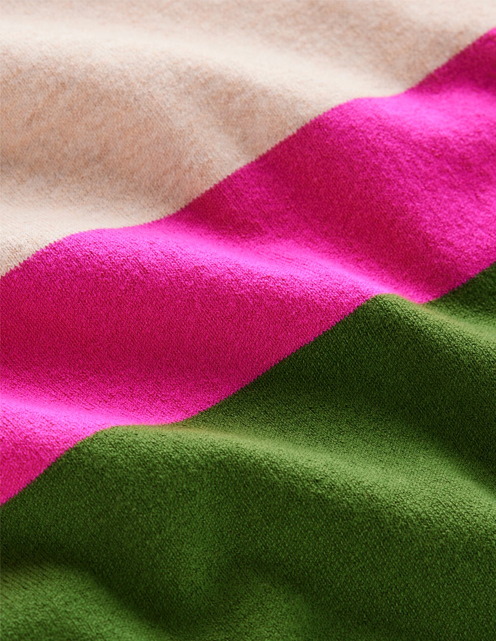 Lara Relaxed Cotton Jumper-Courtyard Green / Pink Yarrow - Image 6
