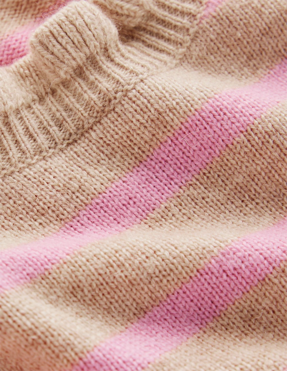 Fae Fair Isle Frilled Sweater-Camel, Pink Stripe - Image 9