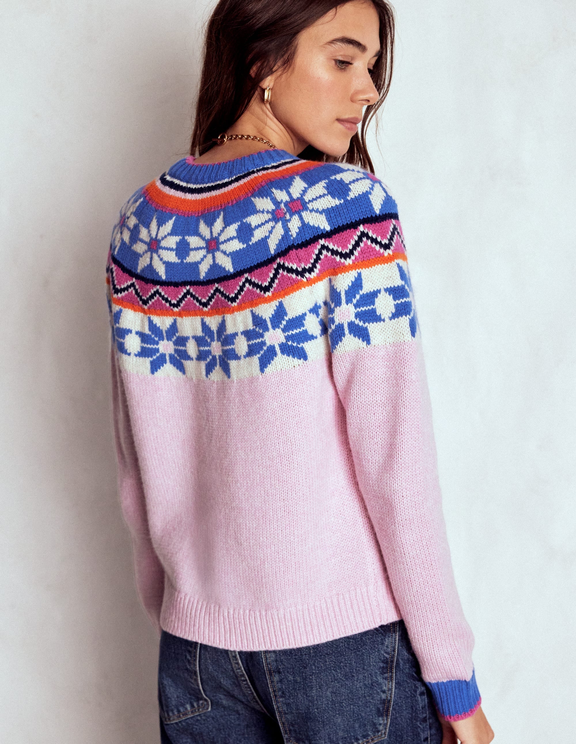 Eleanor Fair Isle Sweater-Meadowsweet Pink - Image 3