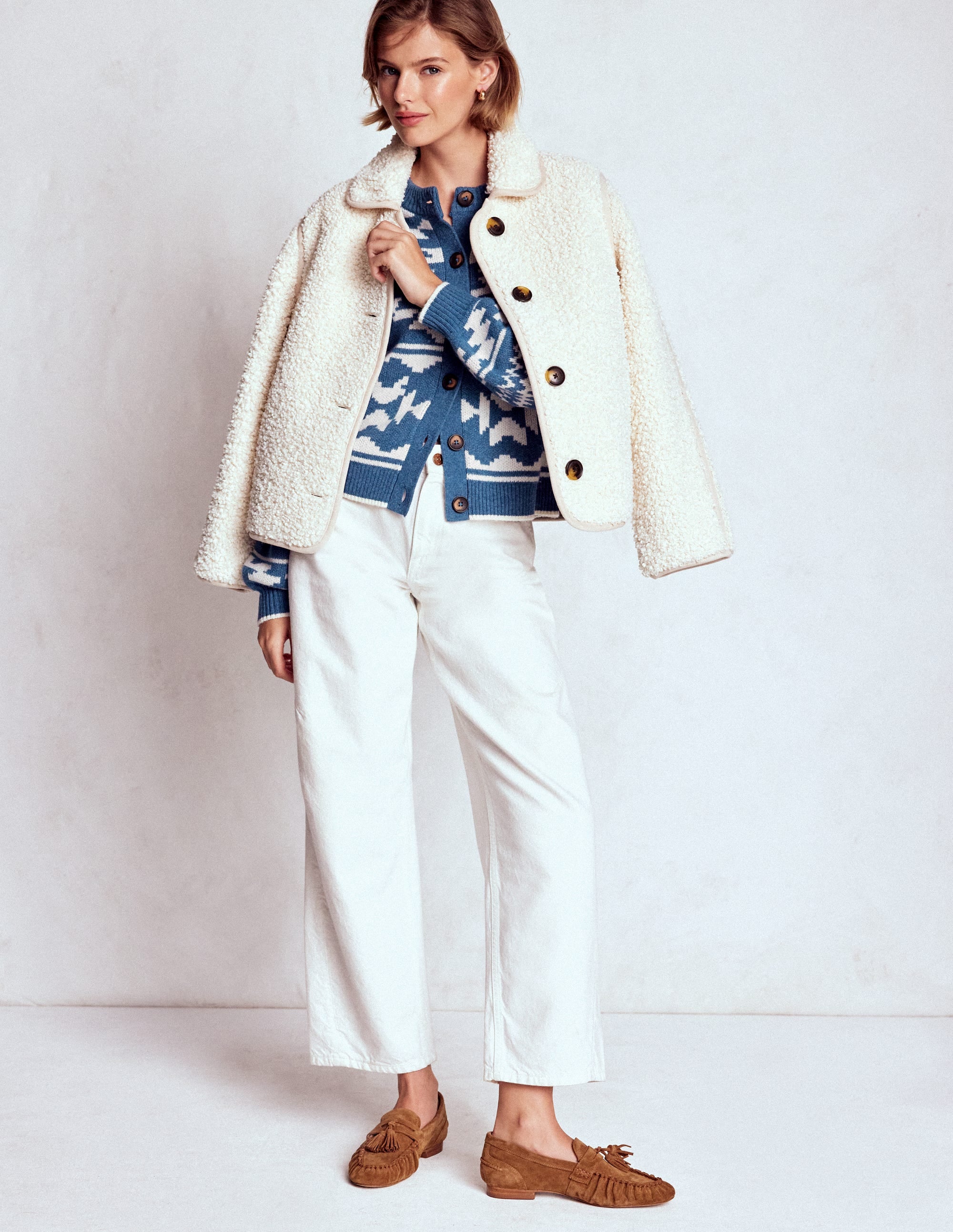 Abi Jacquard Cardigan-Denim Blue Aztec - Image 4